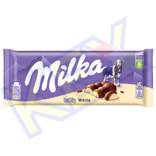 Milka táblás csokoládé Bubbly fehércsokoládé 95g