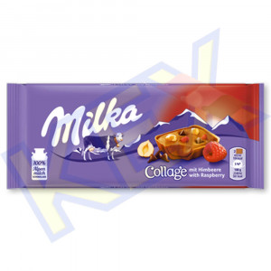 Milka táblás csokoládé Collage málnás 93g