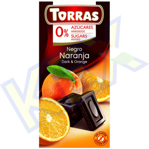 Torras diabetikus étcsokoládé narancs ízű 75g