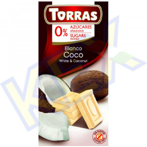 Torras diabetikus csokoládé fehércsokoládé 75g