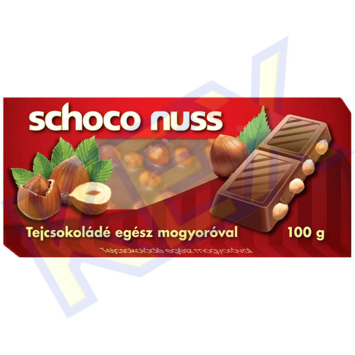 Schoco Nuss egészmogyorós tejcsokoládé tábla 100g