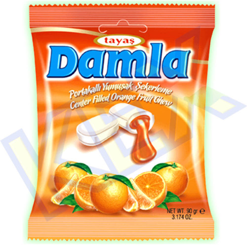 Tayas Damla töltött cukor narancs ízű 90g